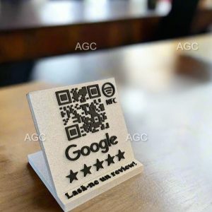 stand personalizat cu cod qr + nfc pentru recenzii google